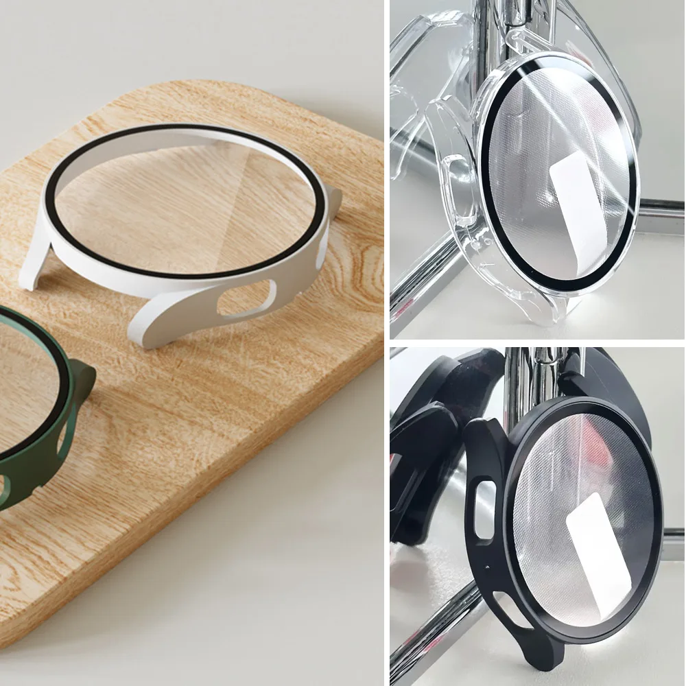 Tempered Glass+Case for Samsung Galaxy Watch 7/6/5/4/FE cover PC bumper screen protector Galaxy watch 7 6 44mm 40mm Accessories