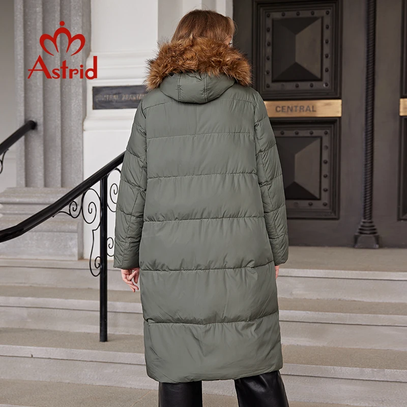 Astrid Winter Jacket Women 2022 Real Fox Fur Oversize Quilted Coat Long Fashion Hooded Thick Warm Women\'s Parka Female Clothing