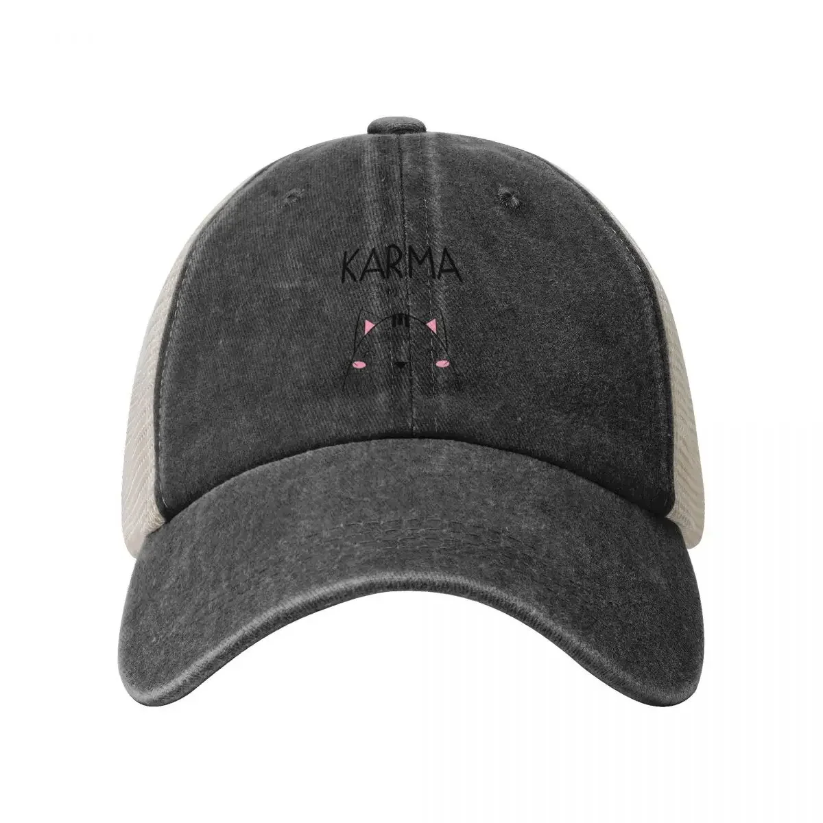 Karma is a cat Baseball Cap Vintage New In Hat funny hat Beach Men's Women's