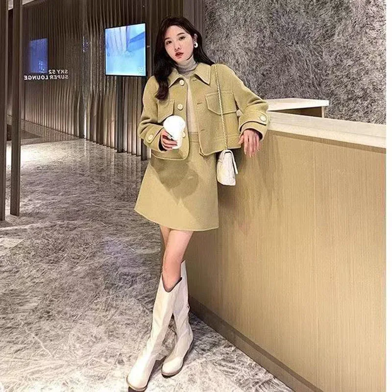 韓国の女性用ツーピースセット,マキシスカート,ロングスカート,デザインセンス,ファッション,春,秋,4XL