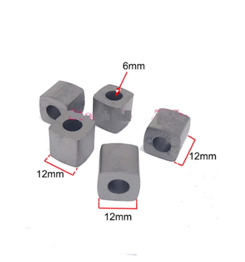 EDM YG8 Conductive Block L12*W12*H12*Inner Hole6mm for CNC Wire Cut Machine 5PCS