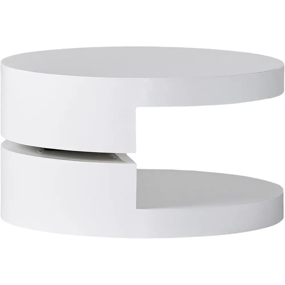 

Small Rotatable Glossy White Coffee Table