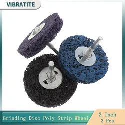 3 Inch Grinding Disc 3 Pcs 75MM Strip Discs Clean Poly Strip Wheel Disc for Angle Grinders Clean Remove Paint Rotating Abrasive