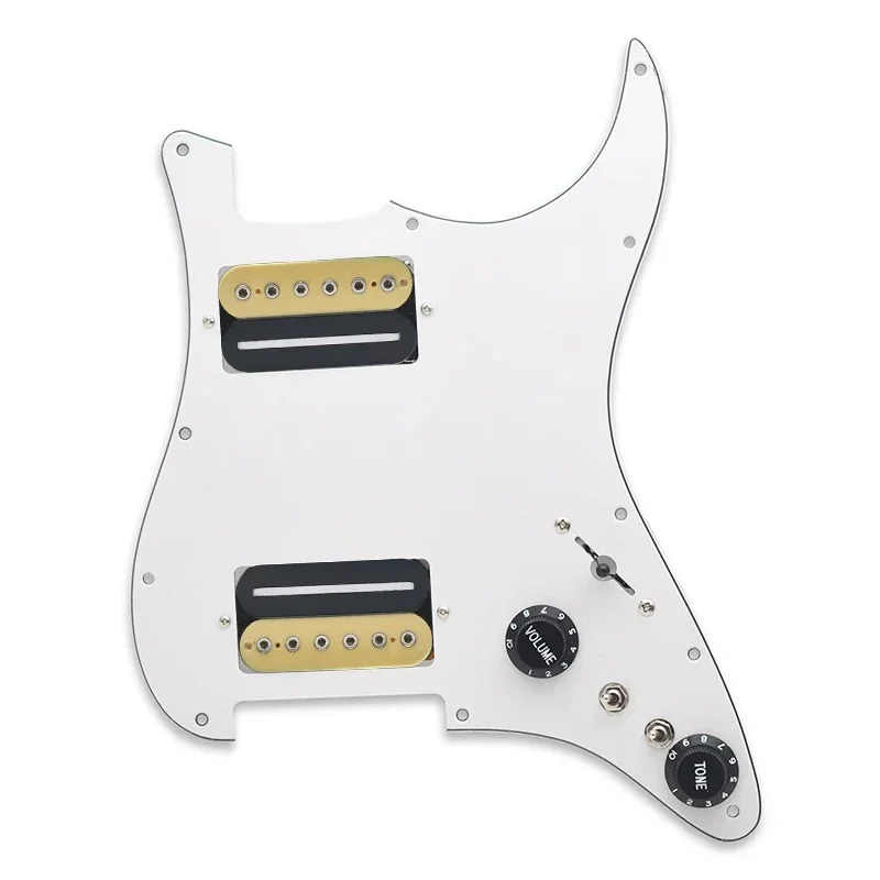 HH Electric Guitar Pickguard Two Blade/Hexagonal Screw Style Output-7.5K/15K Coil Splitting Loaded Prewired Scratchplate