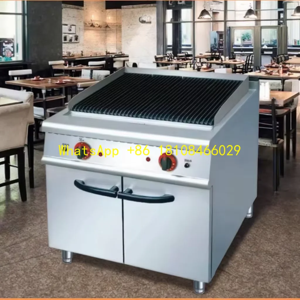 

Верхний вертикальный электрический гриль для барбекю из лавового камня с кабинетом, кухонное оборудование, высокое качество 2024, настольная стойка