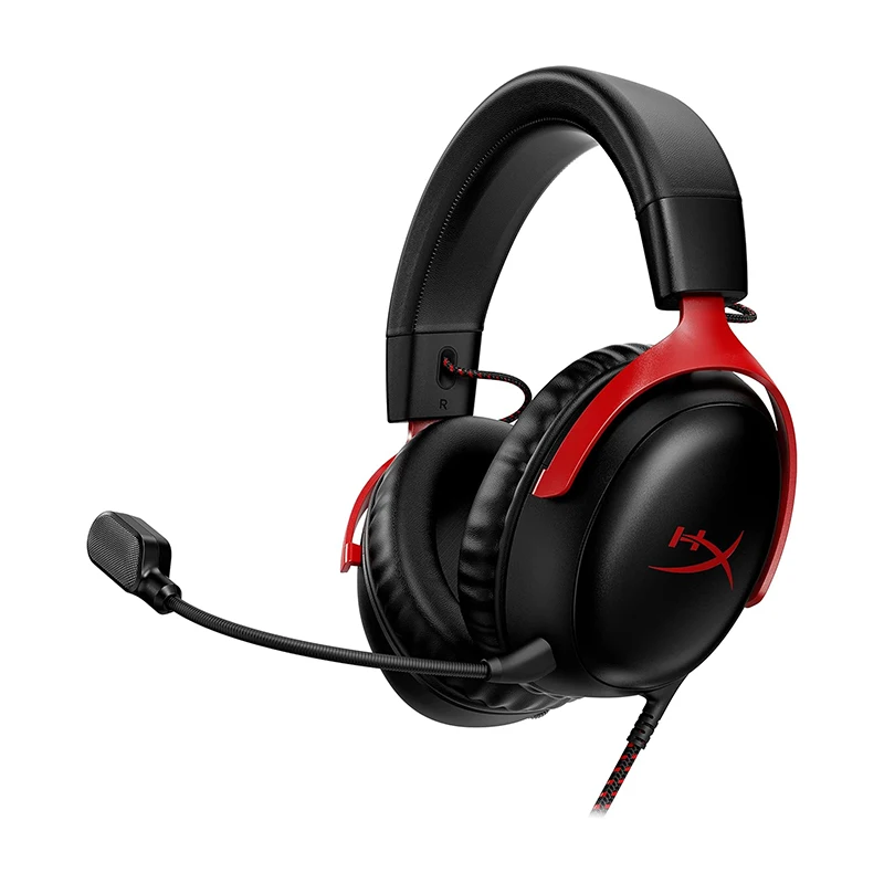 Oryginalny przewodowy zestaw słuchawkowy HyperX 3, czarny + czerwony, słuchawki Hyper-X Cloud 3 III BLK/RED GAM HS Hyperx