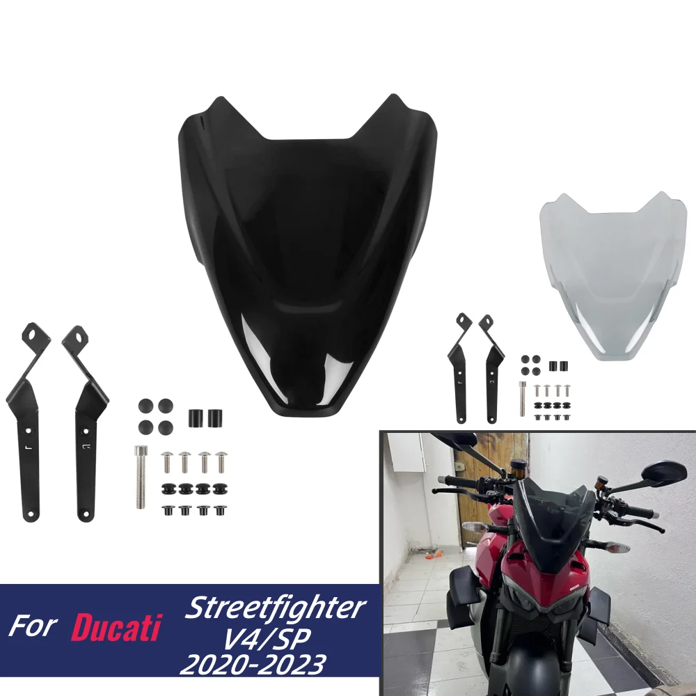 Motorcycle Windshield Windscreen For Ducati Streetfighter V4 SP 2020-2023 V4SP Air Wind Deflectors Motorcycle Front Screen