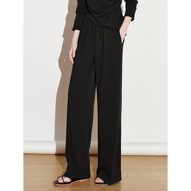 TOYOUTH Set da due pezzi da donna 2025 Primavera Nuova maglietta irregolare con pantaloni casual a gamba larga Set di abiti alla moda