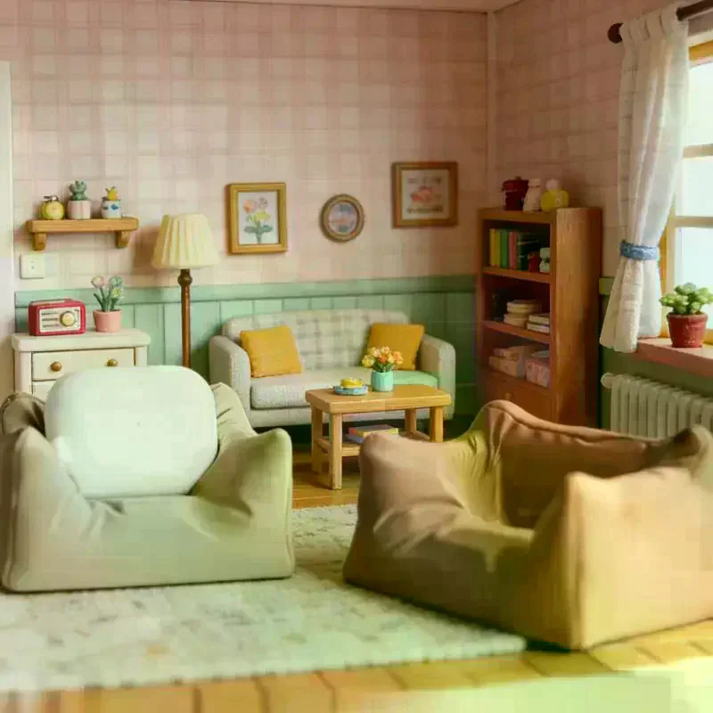 Miniature Sofa Model 1/12 Dollhouse Furniture Lazy Sofa Ornament Dollhouse Decor Accessories Micro Scene Photography Props