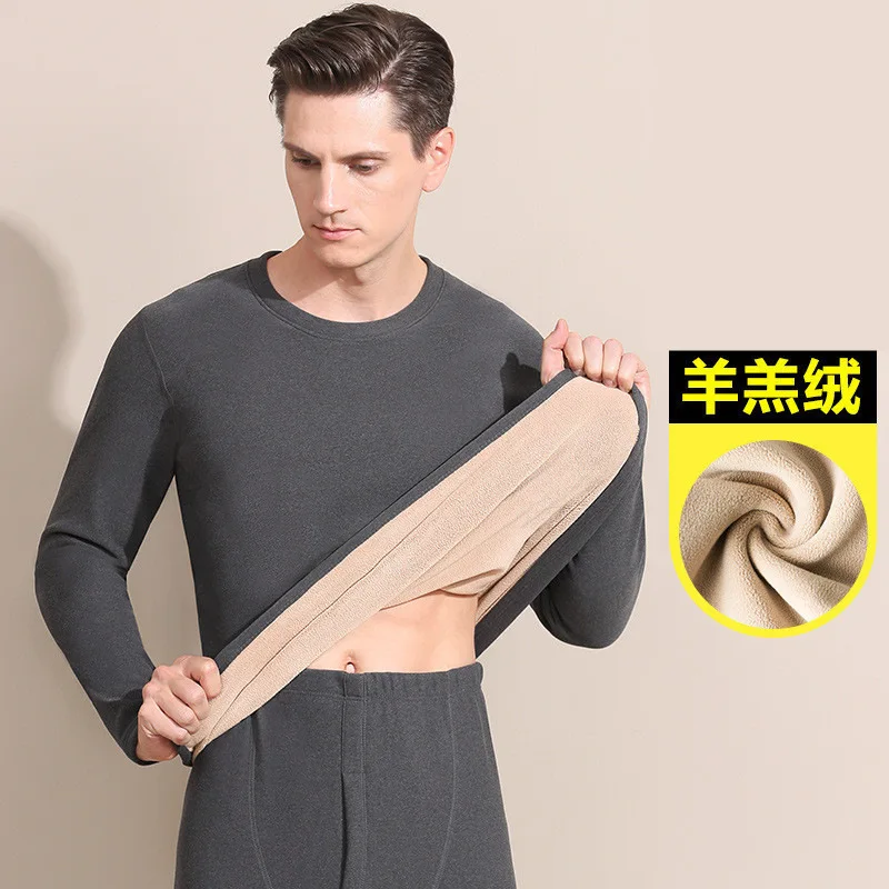 New Winter Thermal Underwear Men Mock-neck First Layer 2 Pieces Under Panties and Undershirts Keep Warm Clothing Elastic XL-3XL