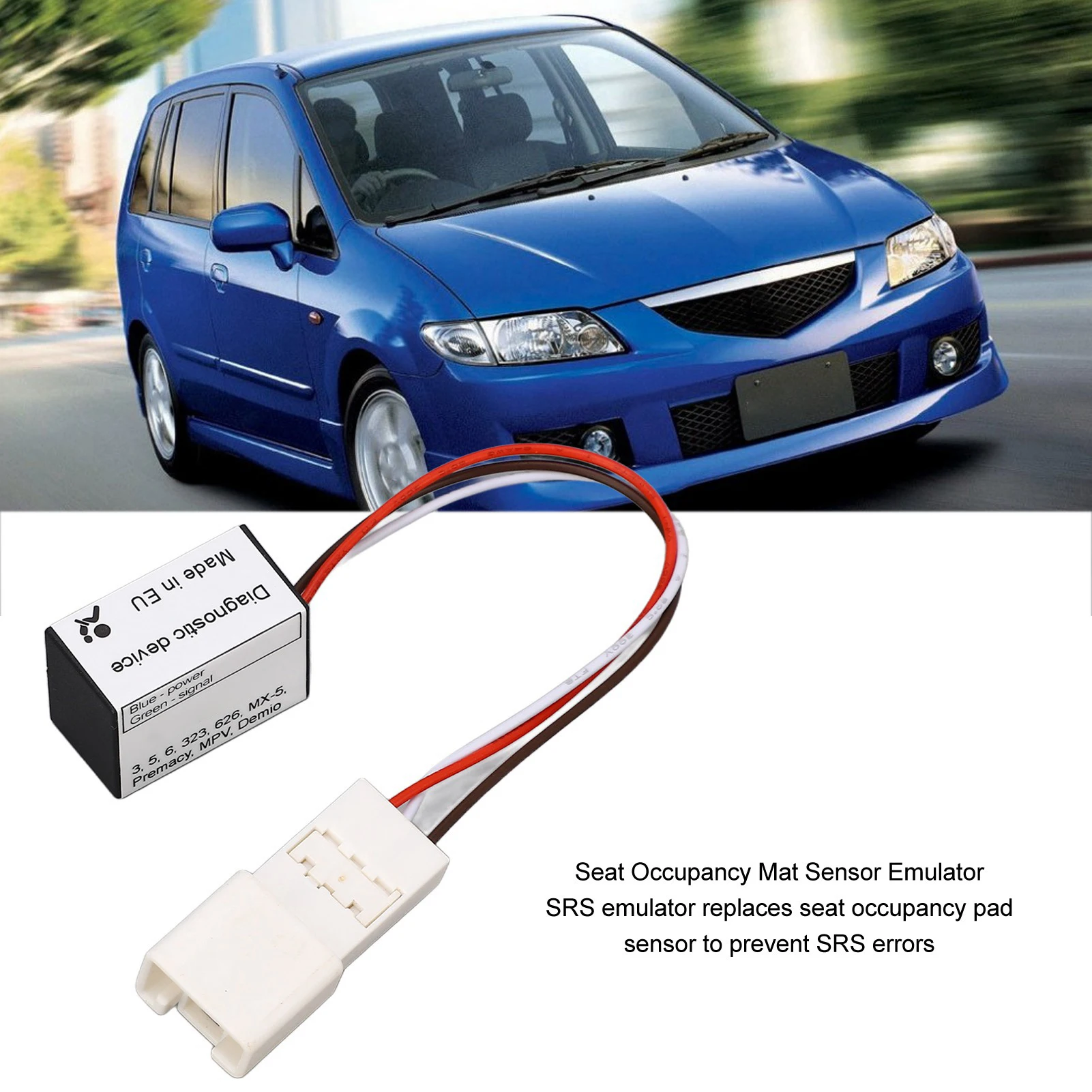 

Эмулятор SRS Строгий стандарт Простой в использовании Эфлятор датчика Occupation сиденья Профессиональная быстрая диагностика для MX-5 Miata