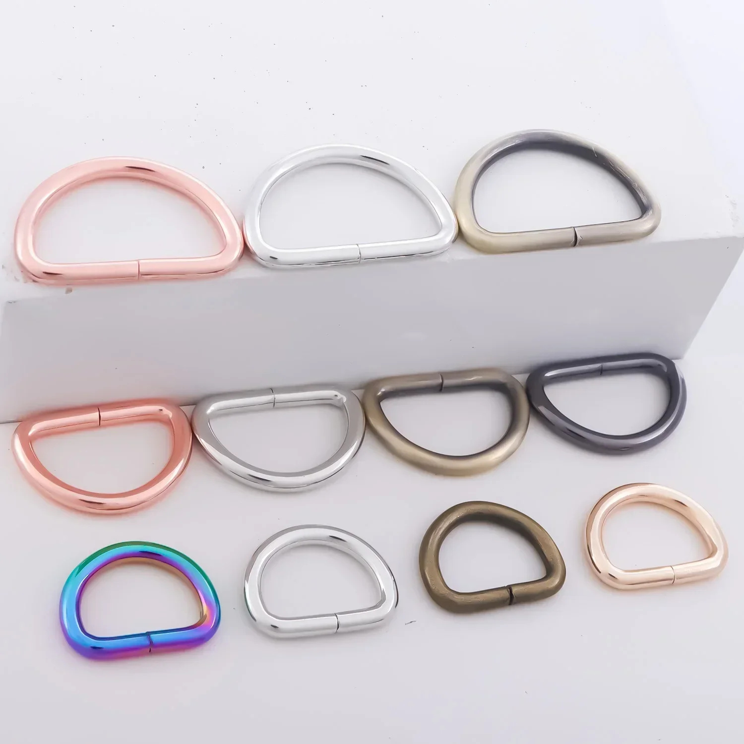 10pcs Metal D Ring for Purse Making, Dee Rings Metal Buckle for Bags Webbing Leather Straps Wallets Crafts Pet Collar Backpack