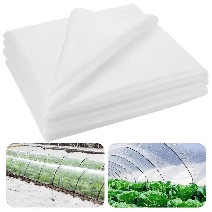 

Greenhouse Cover Plastic Sheeting 10 x 50 ft Plant Covers Freeze Protection, Frost Cloths for Outdoor Plants, Clear Floating Row