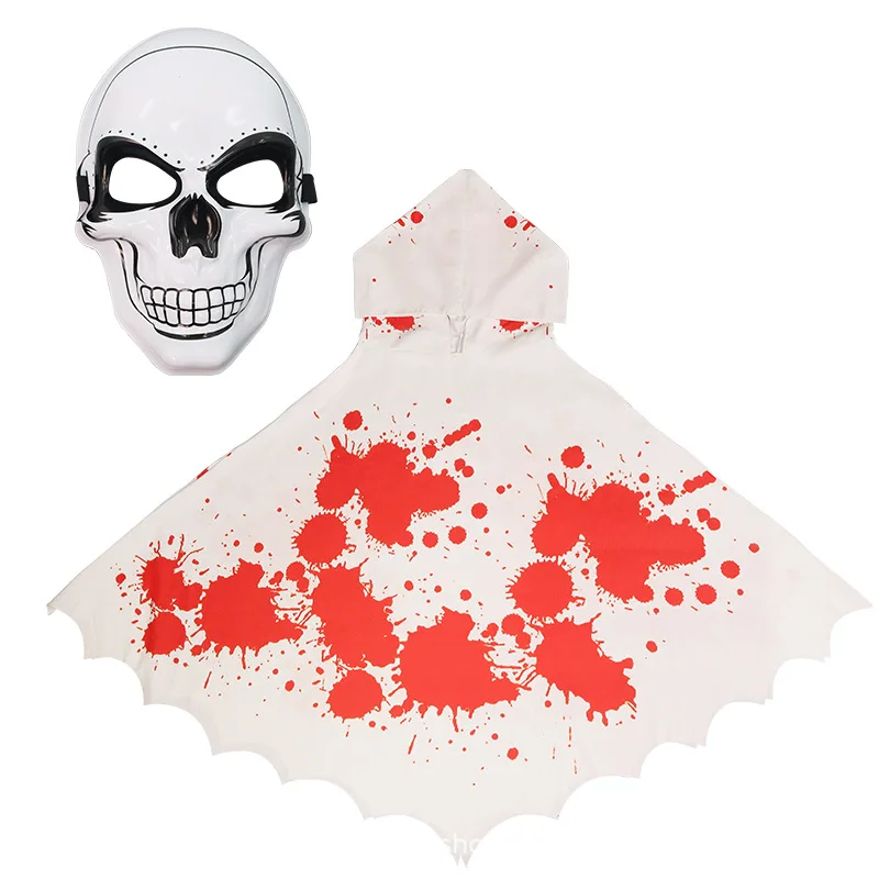 هالوين الهيكل العظمي عباءة زي الملحقات عباءة حزب الرعب اللباس الدعائم الكبار والأطفال ماكياج الكرة