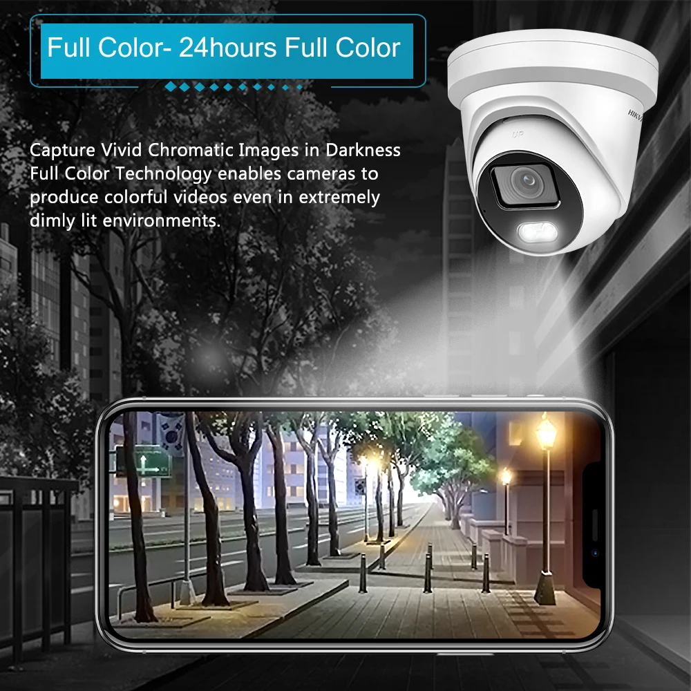 كاميرا Hikvision 4K 8MP IP DS-2CD2383G2-LI2U/SRB مصفوفة ضوء هجينة ذكية وميكروفون ومكبر صوت برج Acusense تحذير الضوء الأحمر والأزرق #2