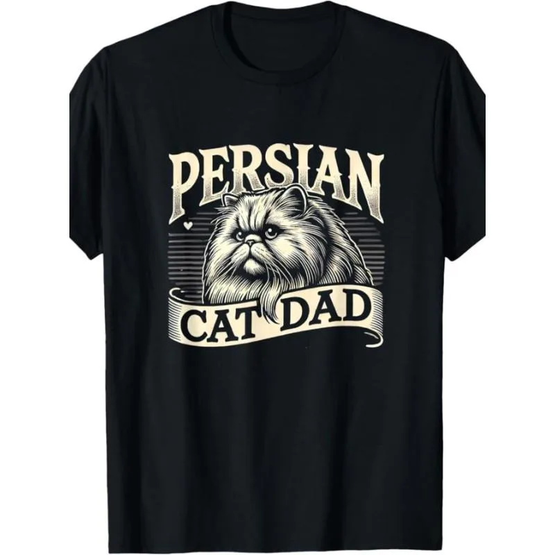 

Vintage Persian Cat Dad Shirt Funny Graphic Tee for Men Pet Owners Cat Lovers Gift for Father’s Day Birthday 2025 New