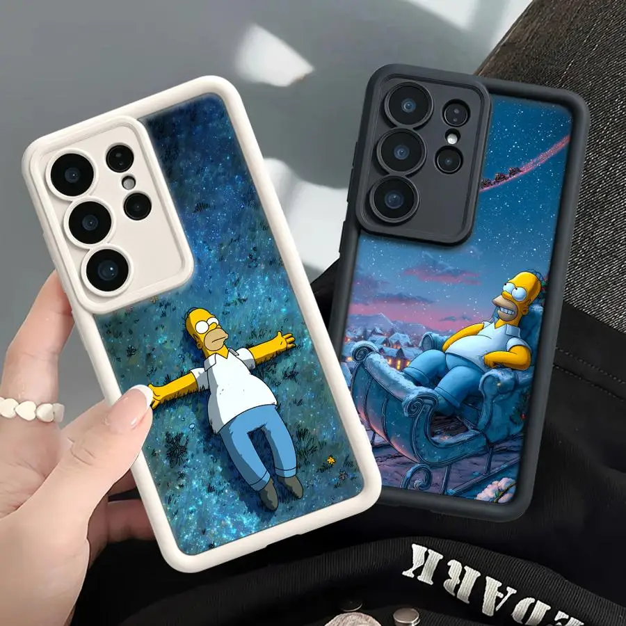 Phone Cover Case for Samsung Galaxy S26 S24Ultra S25 Edge S22 S25 Ultra S21 S24 Plus S20FE S23 FE Homer S-Simpsons Sled Art