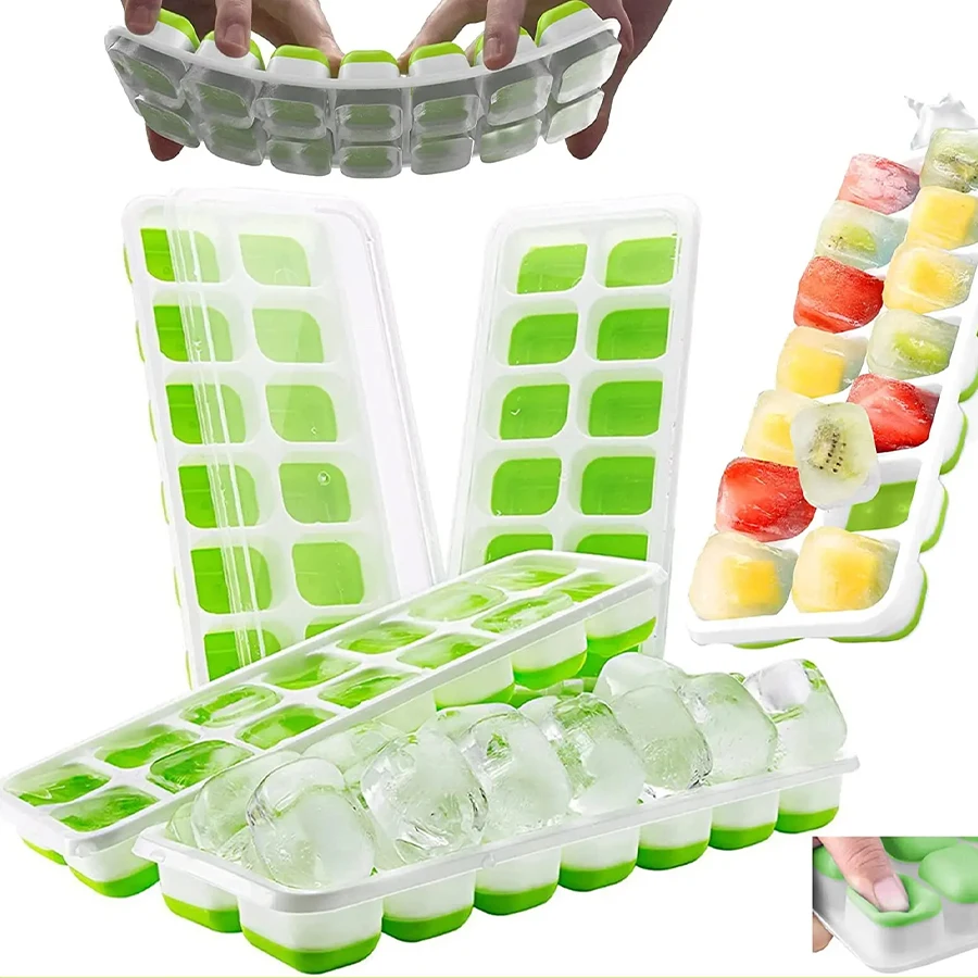 14 Grid Ice Tray Silicone Mold Square Ice Tray Mold Ice Maker Non-toxic and Durable Bar and Tavern Wine Ice Maker