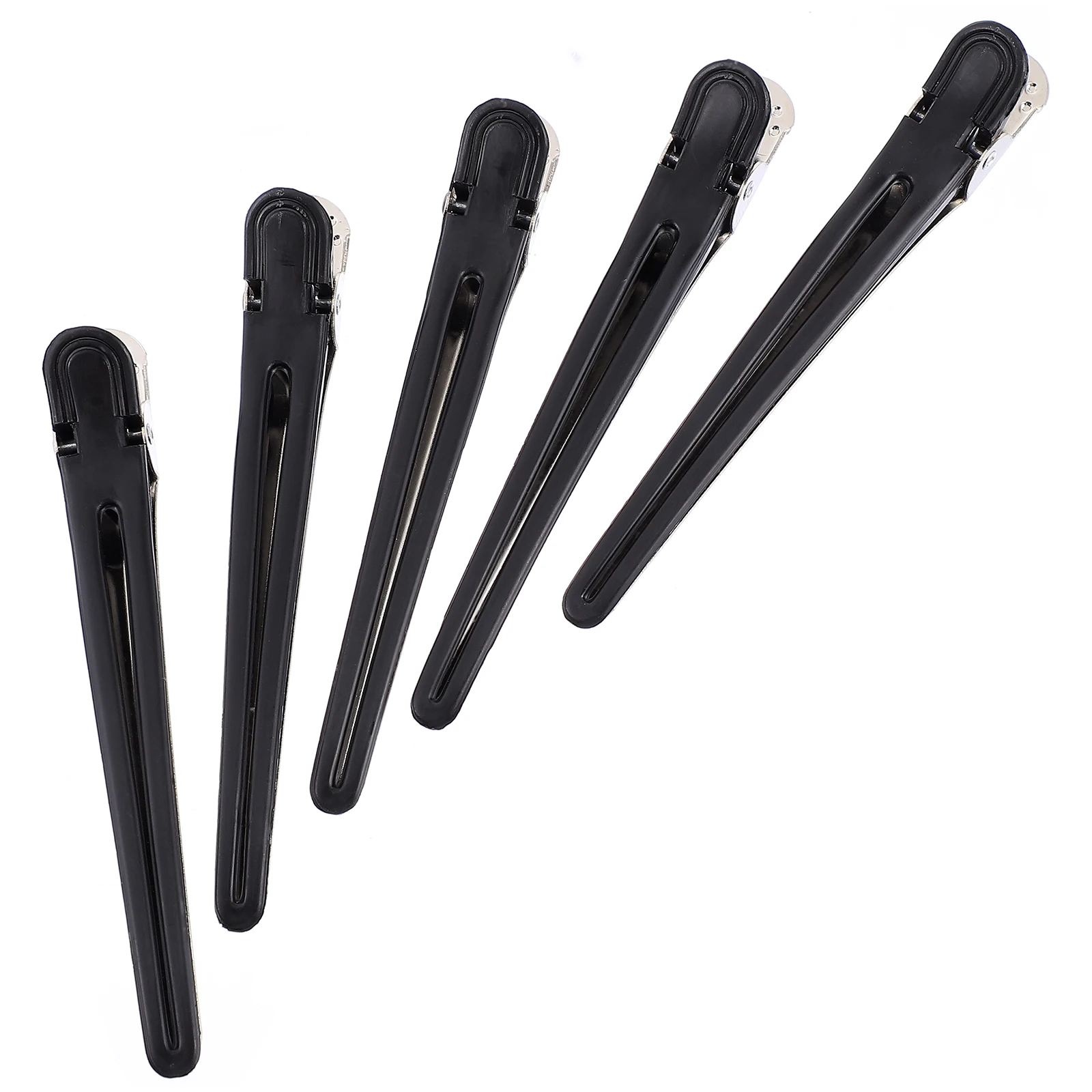 

12pcs Black Plastic Hairdressing Clamps Durable Smooth Surface Anti Rust Girl Cutting Modeling Barber Accessories Hairstyling