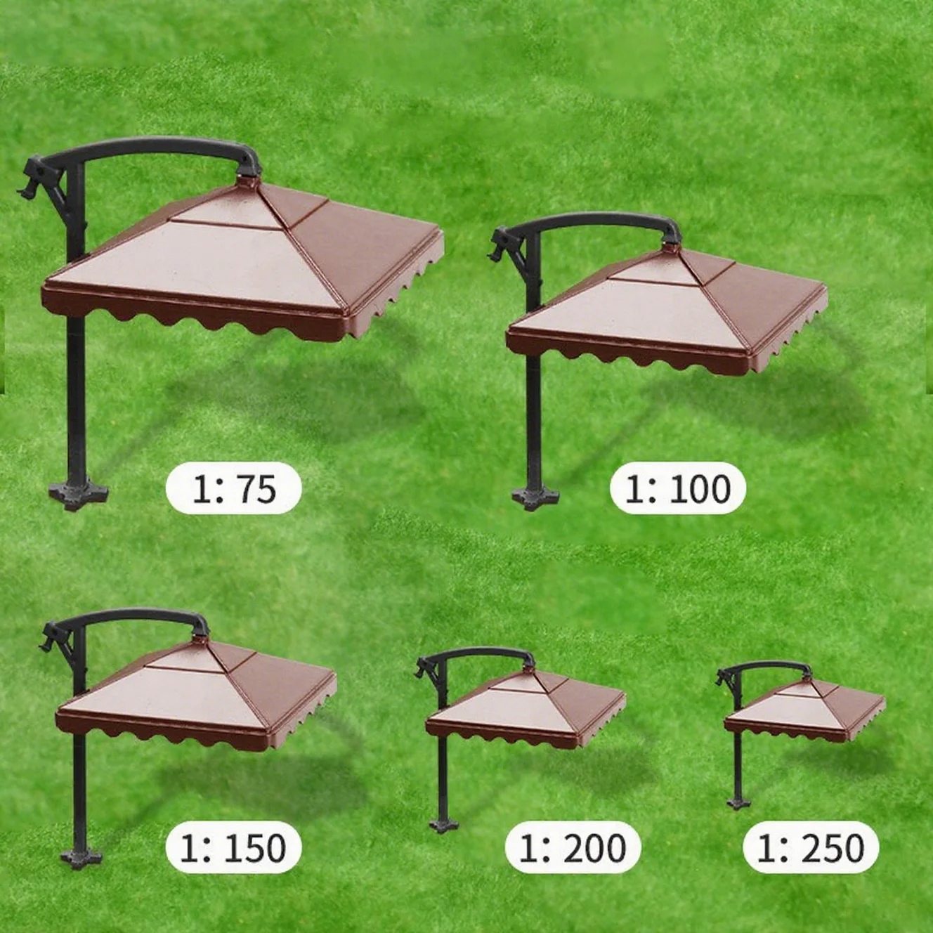 Miniatuur Tuin Paraplu 1:50-1:200 Schaal voor Modelspoor Landschap Diorama Poppenhuis Decoratie Accessoires