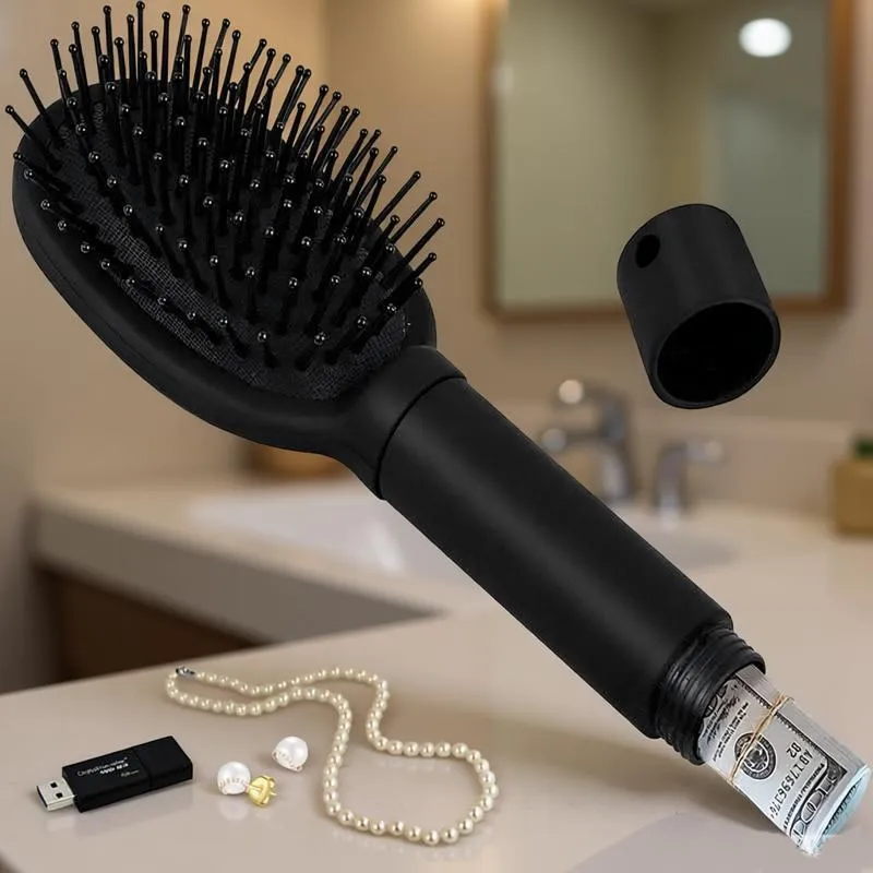 Multi-Function Hair Comb Hidden Compartment Concealment Diversion Stash Safe Container Home Travel Cash Ring Necklace Safe