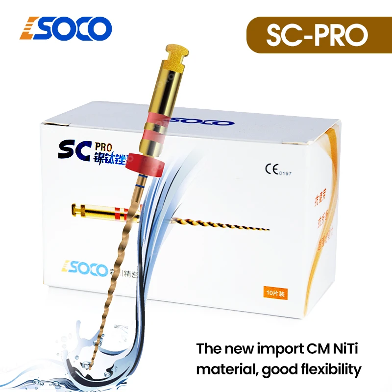 6ชิ้น/กล่องระบบแฟ้มนิกเกิล-ไทเทเนียม SC-PRO coxo ปรับปรุงโลหะผสมแรงตัดพิเศษความยืดหยุ่นในการเตรียมรากฟันที่ยืนยาว