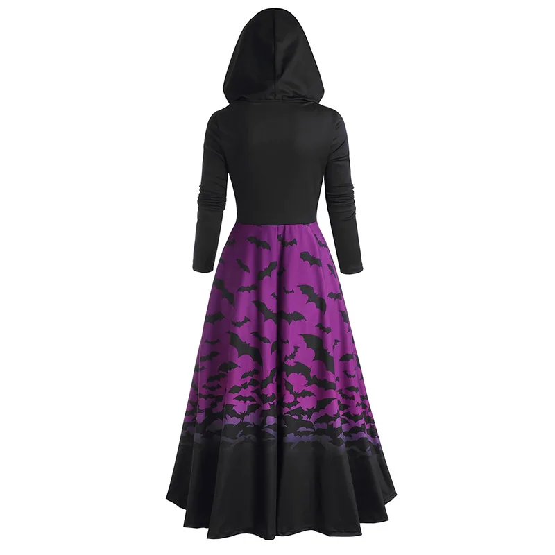 Halloween Costume Wicca Witch Medieval Dress Women Adult Plus Size Scary Cosplay Gothic New Wizard Halloween Costumes for Women