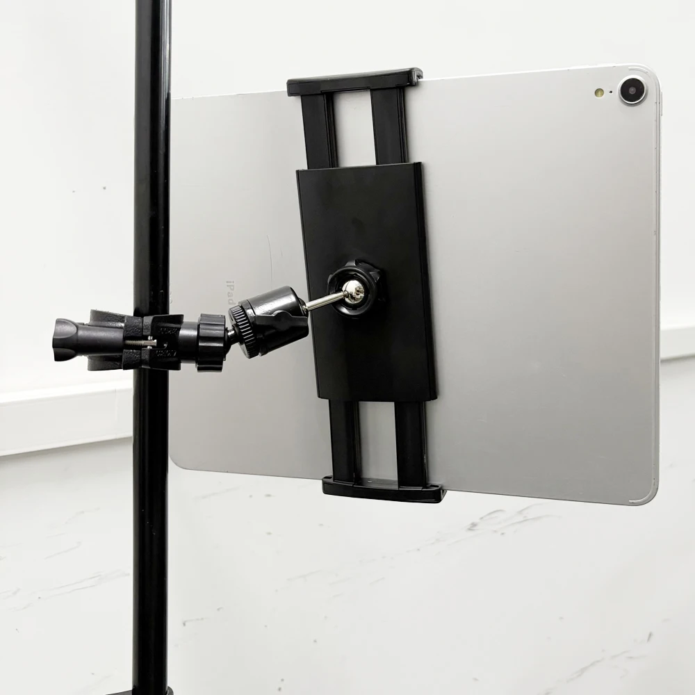 

Держатель для планшета и телефона M3 4,7–13,5 дюйма для подставки для микрофона с поворотным поворотным креплением на 360 градусов для музыкального листа/прямой трансляции