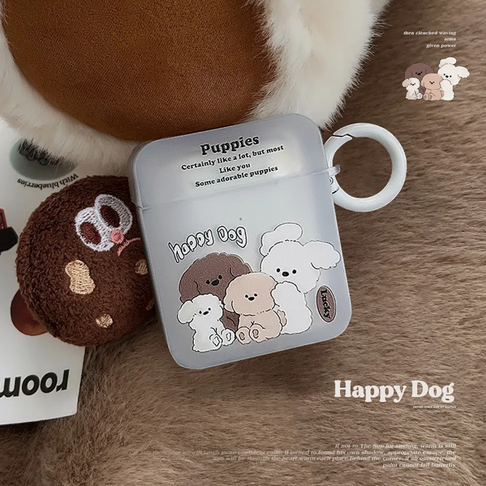 ins dog family for iPhone AirPods1/2 Bluetooth headset protective cover airpods case generation earphone sleeves Airpods case