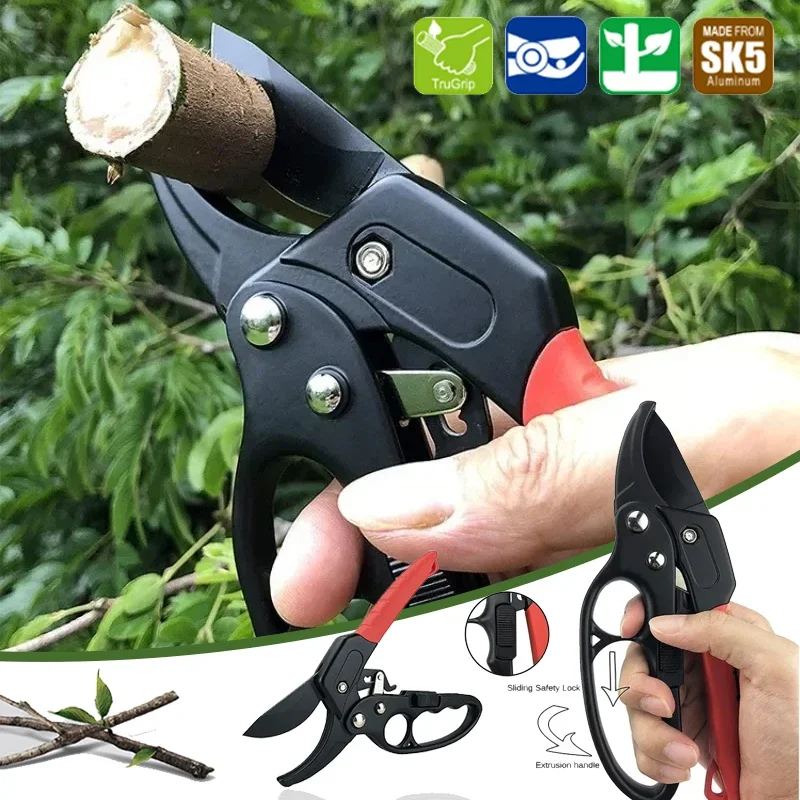 

Садовые ножницы для обрезки сегментированные, с защитой для рук, для толстых веток плодовых деревьев, профессиональные садовые инструменты