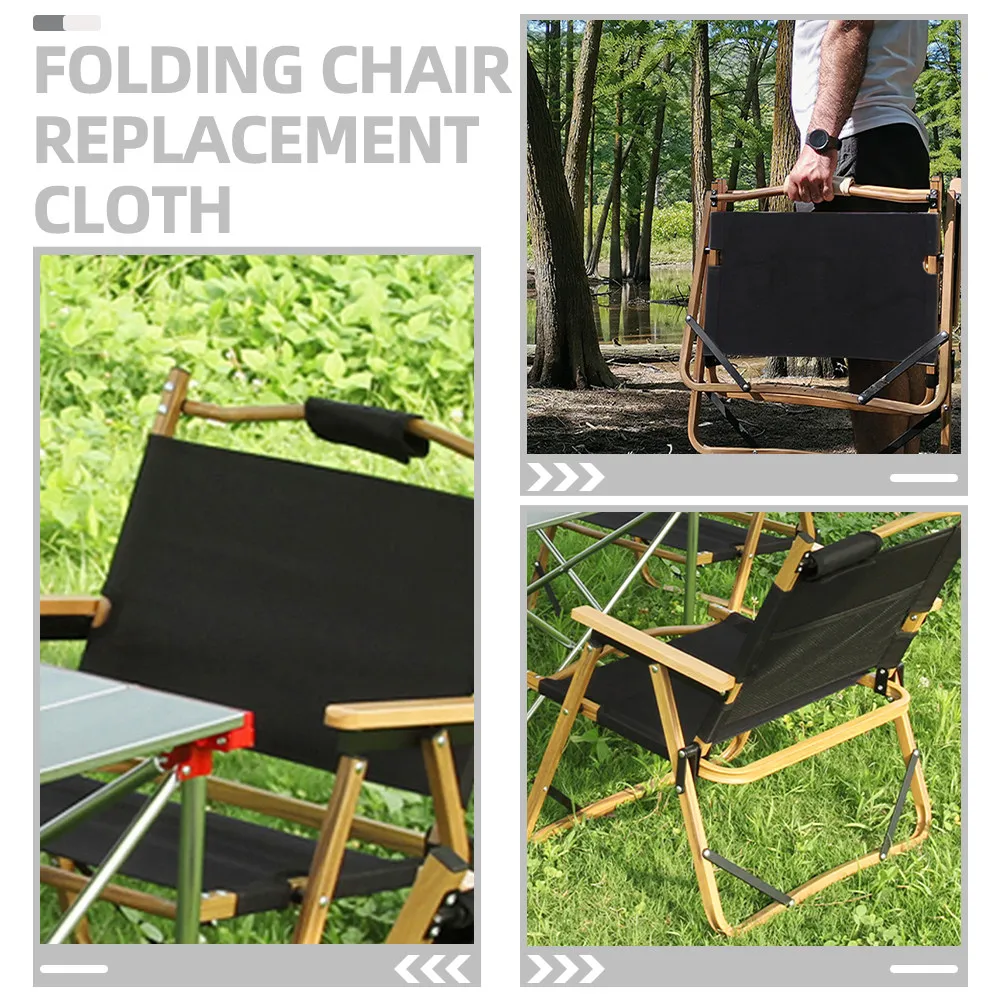 1Set Folding Chair Canvas Seat Replacement with Wooden Frame for Camping Outdoor Yard Director Game Chairs Repair Long Life