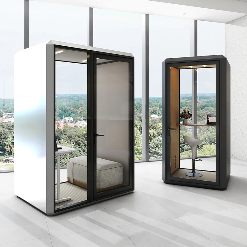 Private Soundproof Glass Booth Pod Expandable Removable Indoor Hotel Capsule Workshop Warehouse Studio Apartment School