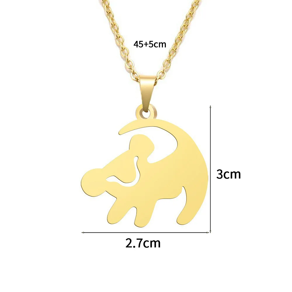 الأسد الملك سيمبا قلادة مجوهرات من صلب لا يصدأ تذكر من أنت رسائل المختنق سلسلة طويلة الأزياء والمجوهرات النساء هدية