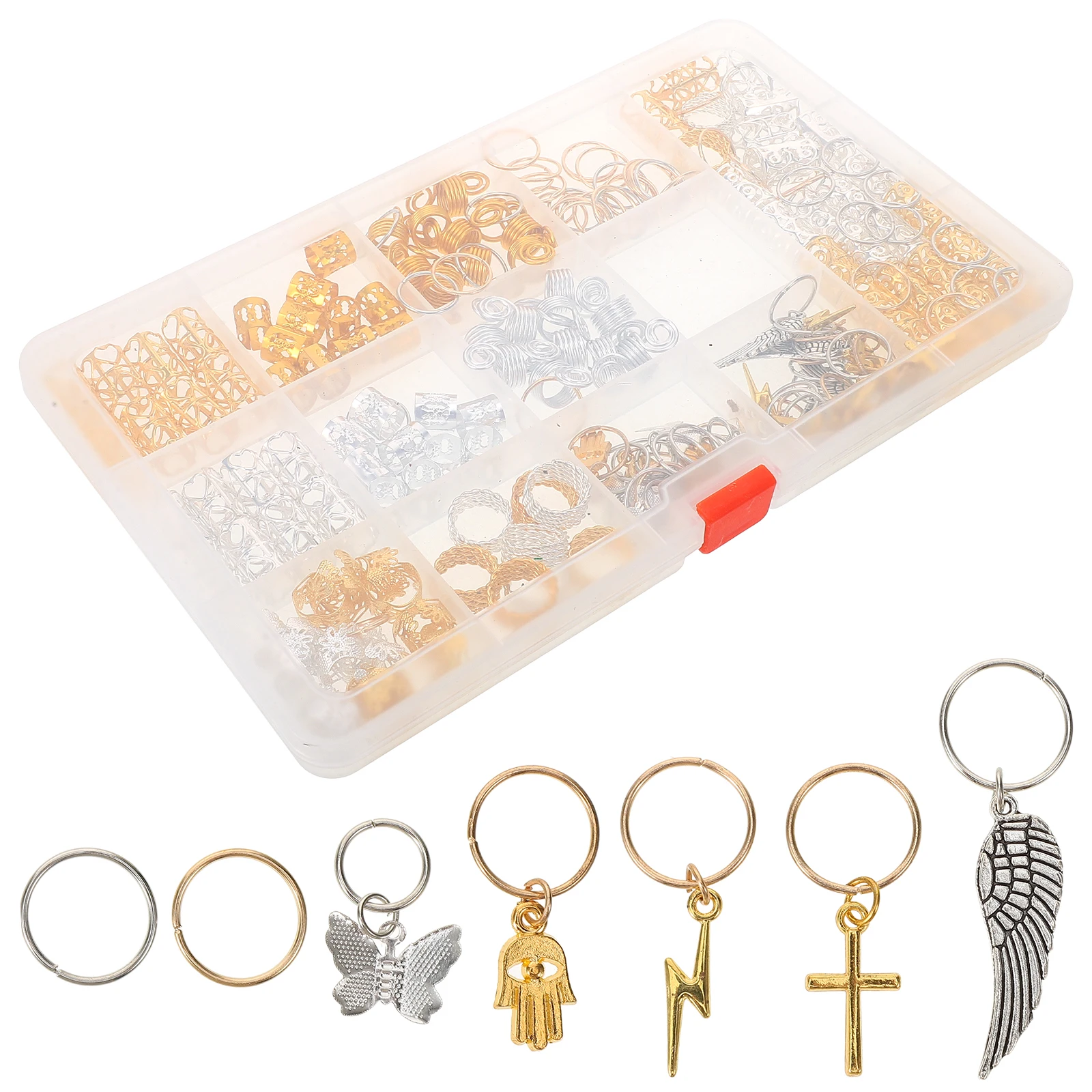 

185pcs Dreadlock Decor Hair Braid Accessories Zinc Alloy Braiding Cuffs Charms For Women Festival Party Use Reusable Locs Hair