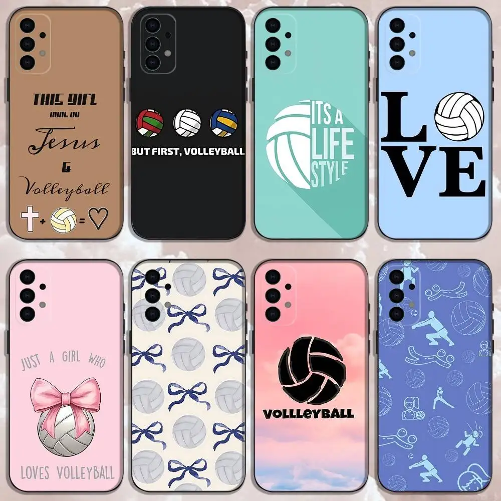 

Volleyball Painted Phone Case For Samsung Galaxy A13,A21s,A22,A31,A32,A52,A53,A71,A80,Soft Black Shell