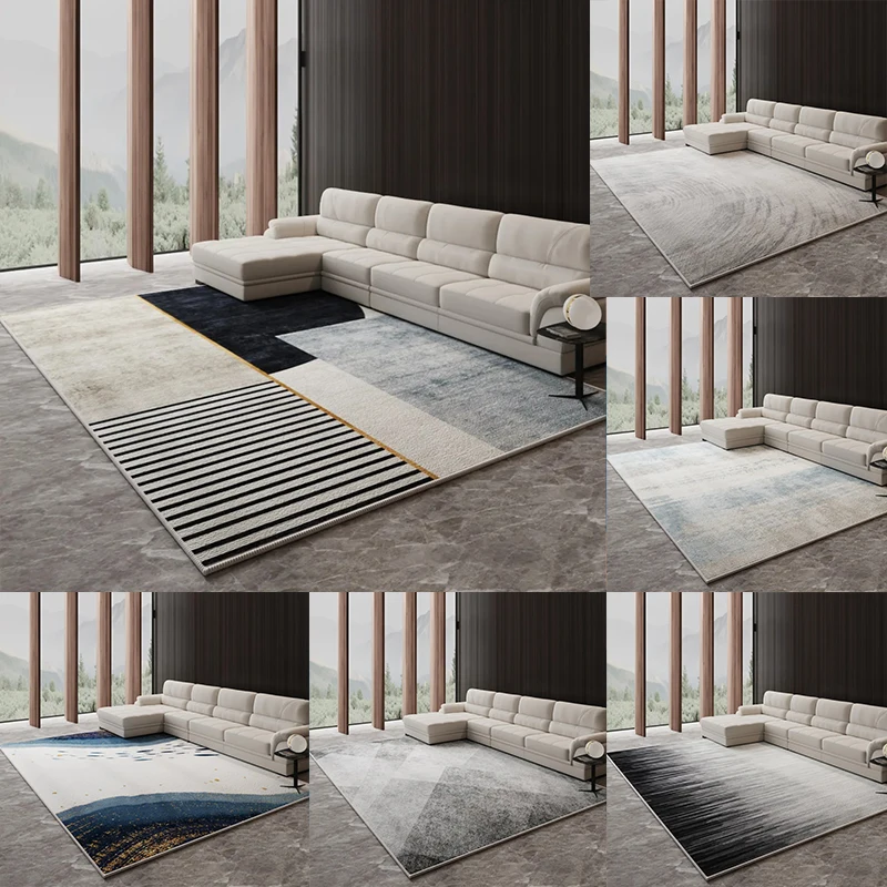 Nordic Scandinavian Carpet, Luxury Area Rug, Minimalist Floor Mat for Living Room Sofa Coffee Table Open Plan Living Room