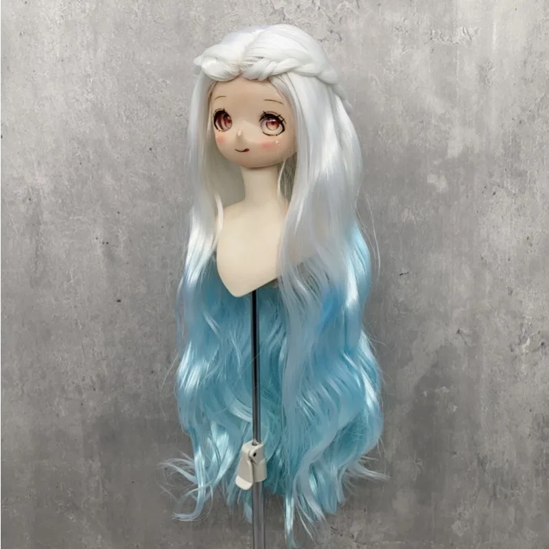 BJD SD Doll Cosplay Dress Up DIY Accessory Wig General High Temperature Silk Gradient Color Headgear Doll 1/3&1/4&1/6 Wig Cover