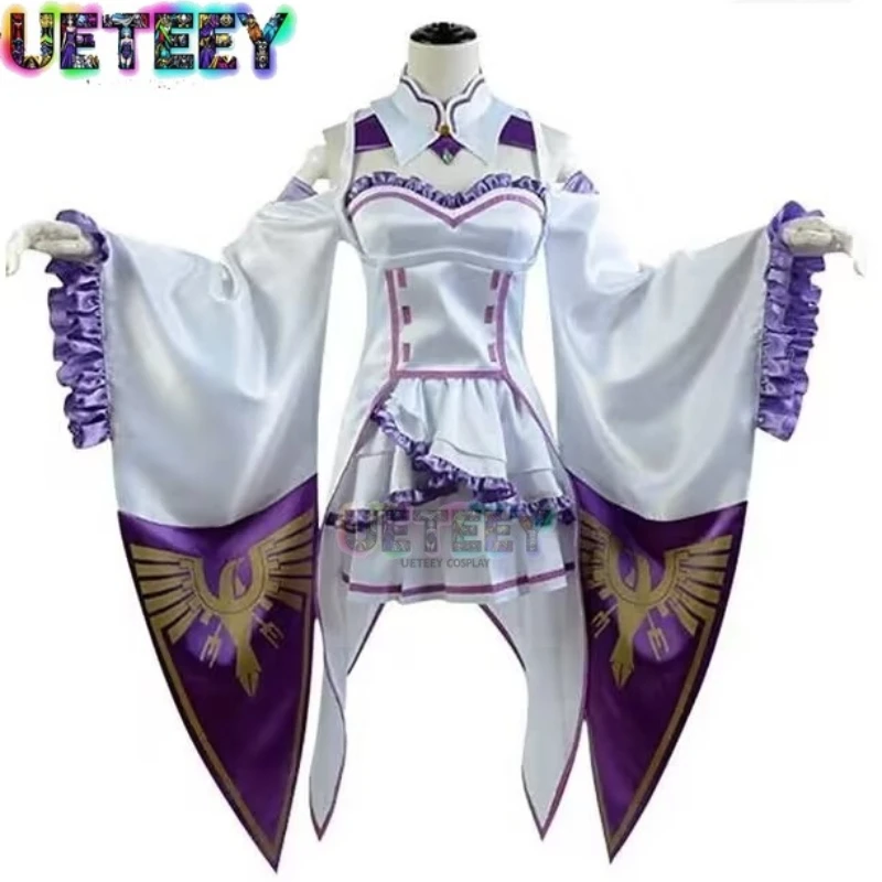 

UETEEY COS Re:Zero − Starting Life in Another World Emilia Cosplay Costume Halloween Costume + Custom Sizing