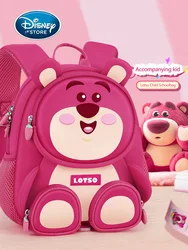 2024 New Disney Cute Lotso Children Kindergarten Backpack Girls Baby Exclusive Pink Schoolbag Toy Storage Bags