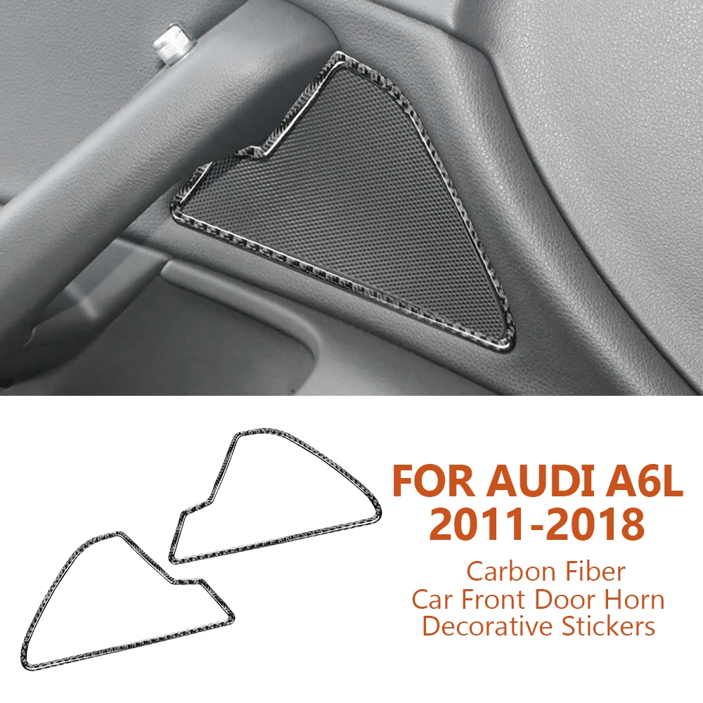 

For Audi A6-C7 A6L 2011-2018 Anti-scratch Carbon Fiber Car Front Door Horn Panel Decorative Stickers Auto Interior Accessories