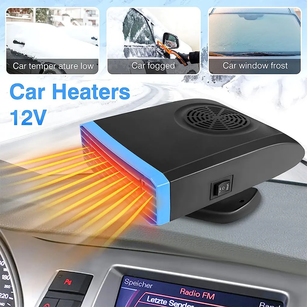 Blue Portable Electric Heater - Warm Up Any Space Quickly And Effectively 2 In 1 Car Heating And Cooling Fan Car Heater