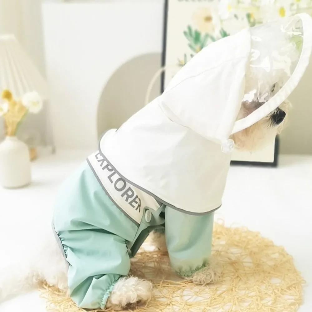 Manteau imperméable coupe-vent pour chiens, bretelles réglables avec anneau en D, couverture complète, antisalissure, manteau imperméable pour animaux de compagnie, temps de pluie