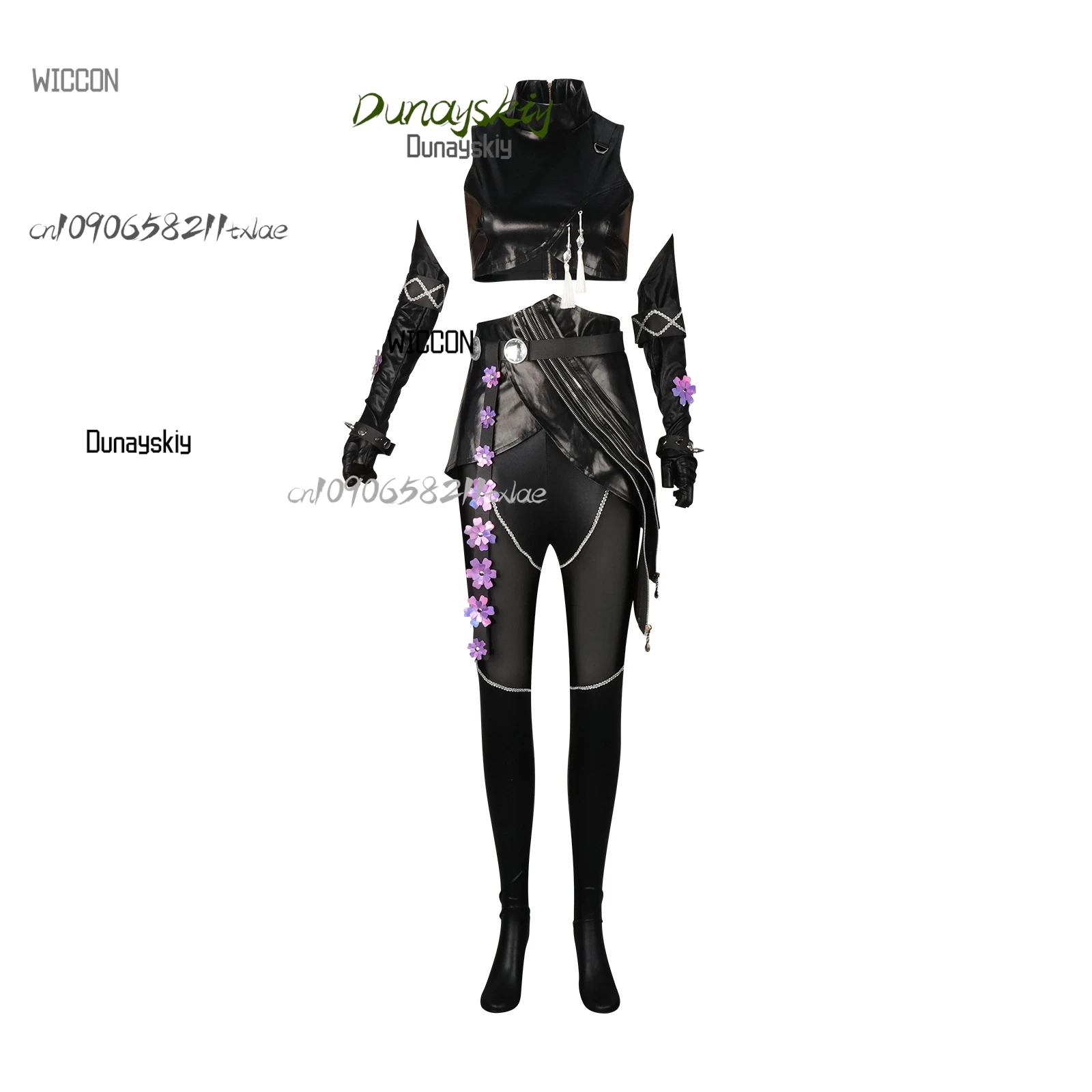 Rumi Zoey Mira Kpop Demon Hunter Cosplay Black Leather Jacket Suit Costume Sword For Women Girls Fantasy Halloween Party Suit