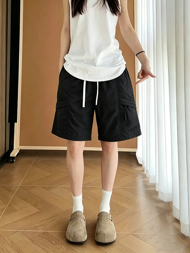 Quick Dry Short Pants Men's Summer Thin Elastic Waist Multi Pocket Five Parts Sport Casual Outdoor Wear Function Workwear Style