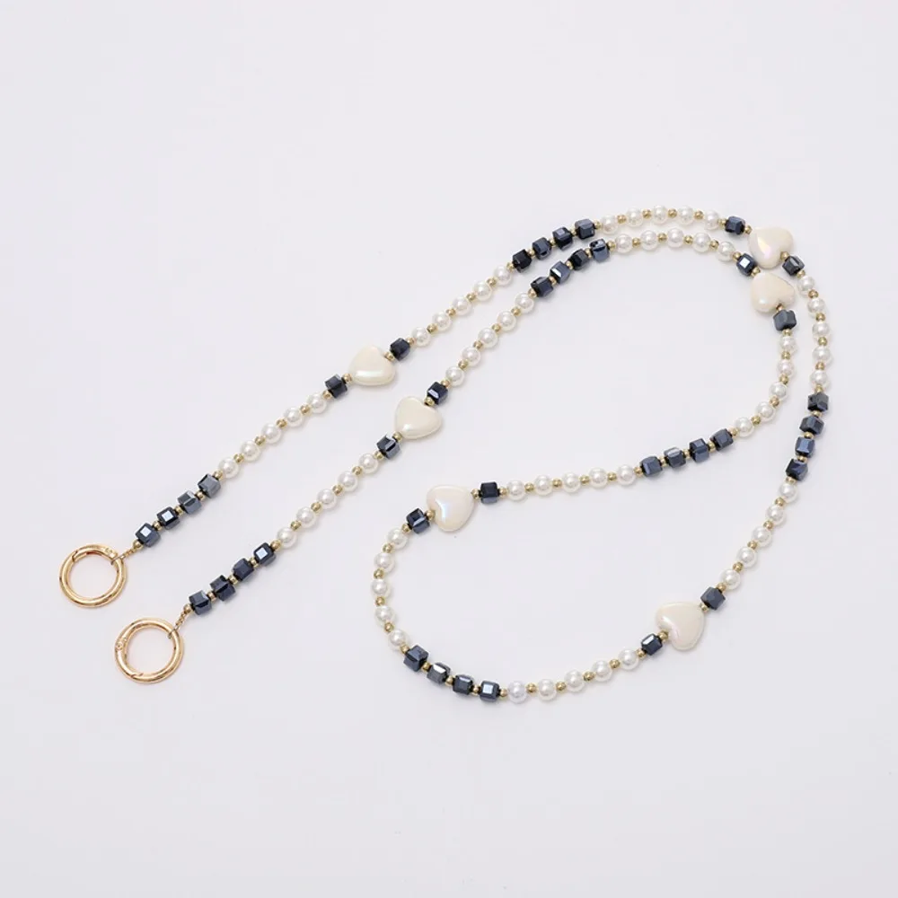 

С нашивкой из бисера, цепочка для телефона через плечо, цепочка для сумки с сердечком, ремешок через плечо для мобильного телефона, универсальные длинные шейные ремни для телефона