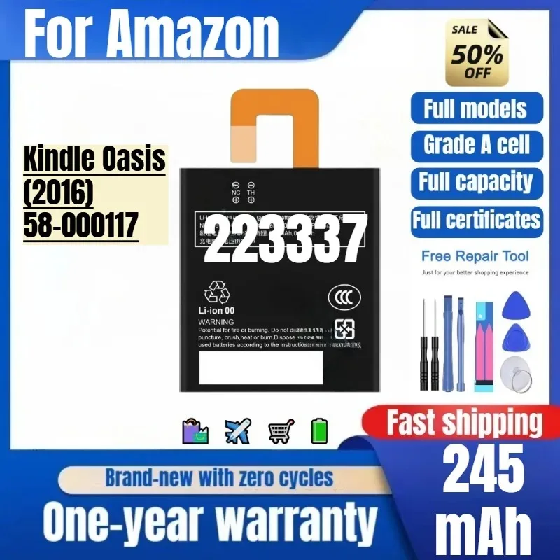 

223337 for Amazon Kindle Oasis (2016)/58-000117 Phone Battery High Quality High Capacity Replacement Bateria Grade A Cell Tools