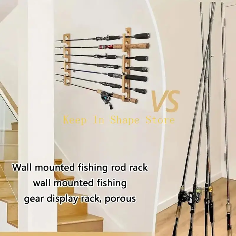U1JC Storage Organizers Fishing Rod Rack Holder for Garage Cabin Wall Ceiling Mount