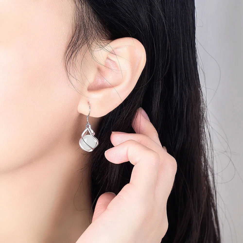 Hot 925 Sterling silver Beautiful drop earrings for women luxury fashion party wedding engagement jewelry Christmas gifts
