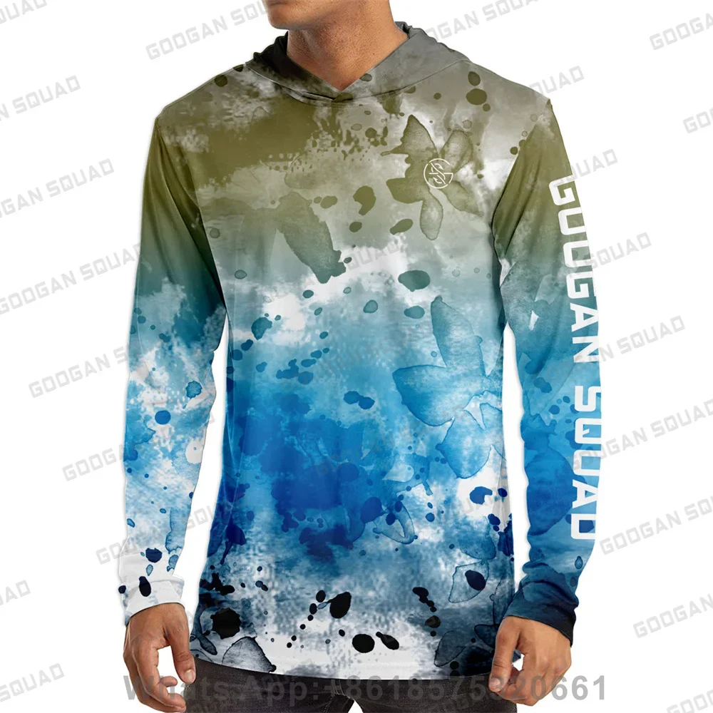 GOOGAN SQUAD PERFORMANCE FISHING UPF 50+ Sun Protection Long Sleeve Hoodie Shirt SPF/UV T-Shirt for Running Fishing Workout view 5