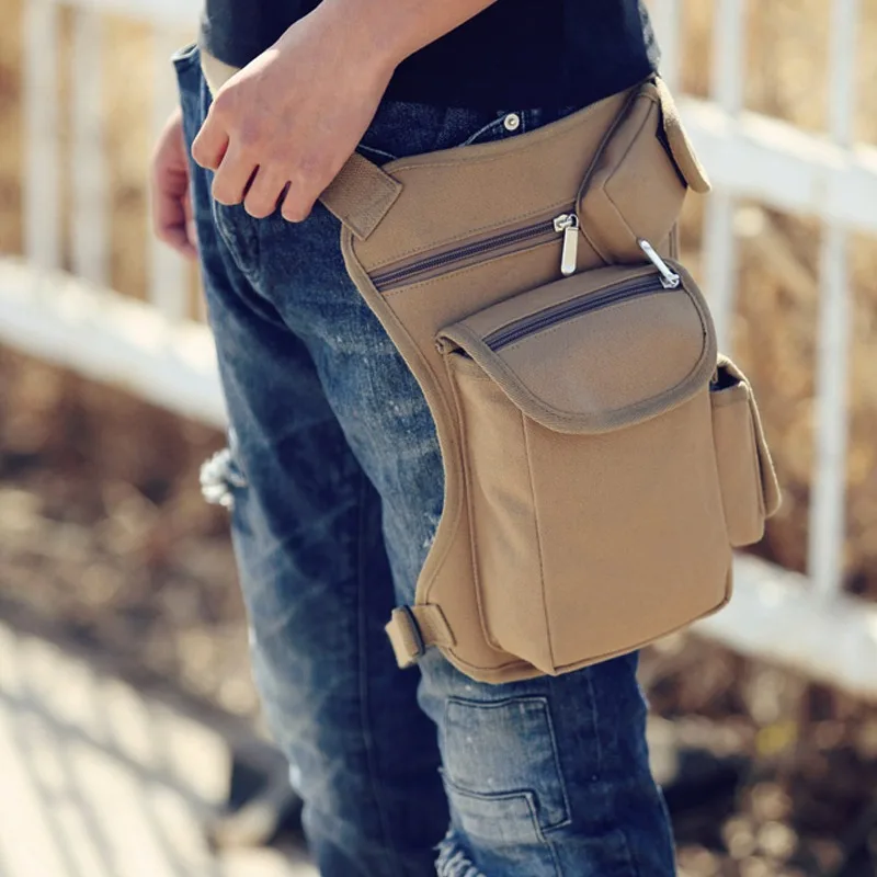 1 stücke Radfahren Leinwand Taille Bein Tasche Im Freien Multi-funktionale Bein Tasche Motorrad männer Tasche Casual Sport Taille Tasche angeln Getriebe Tasche